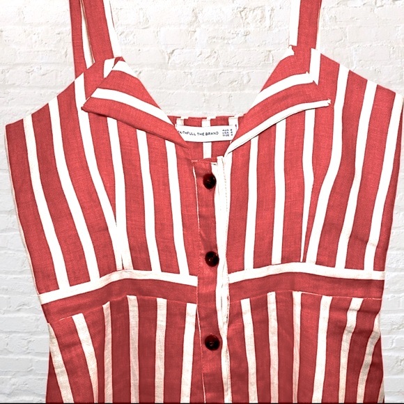 Faithfull the Brand Le Petite Striped Linen Dress Size 2 - Picture 4 of 8